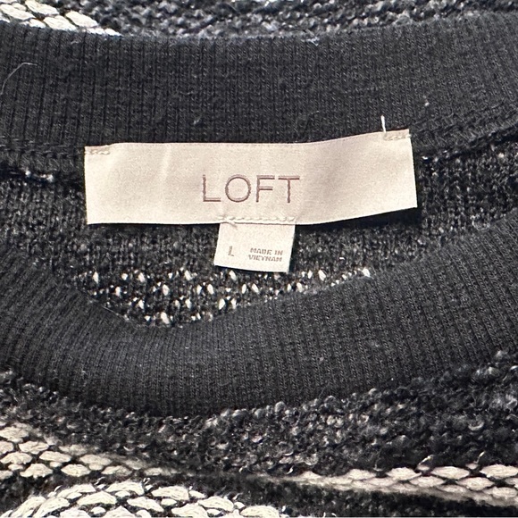 Loft black and white striped knit dress size large - Picture 3 of 3